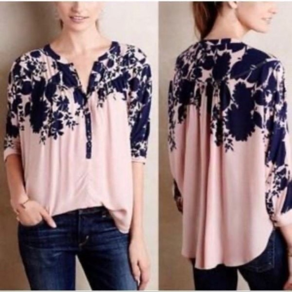 Women’s Maeve Anthropologie Linden Floral Batwing Blouse Size XS